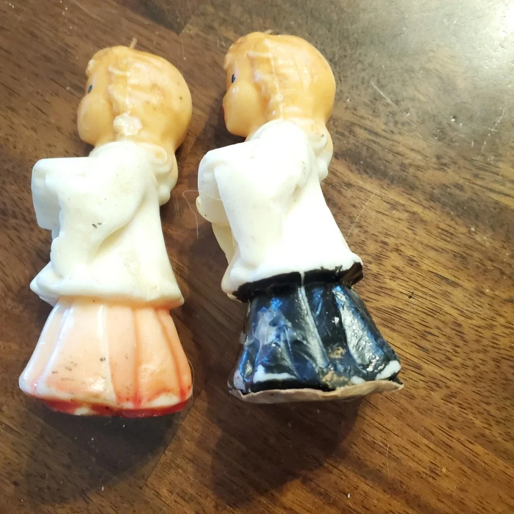 Vintage Eljay Service Choir Girl Candles Set of 2 Mid Century Christmas Decor